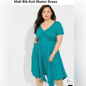 Torrid - Turquoise Midi Dress - Pockets - 5x